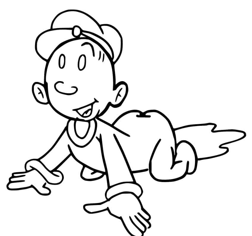 Dibujo de Little Sweepea de Popeye para Colorear