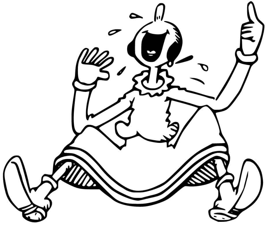 Dibujo de Olive Oyl Riendo para Colorear