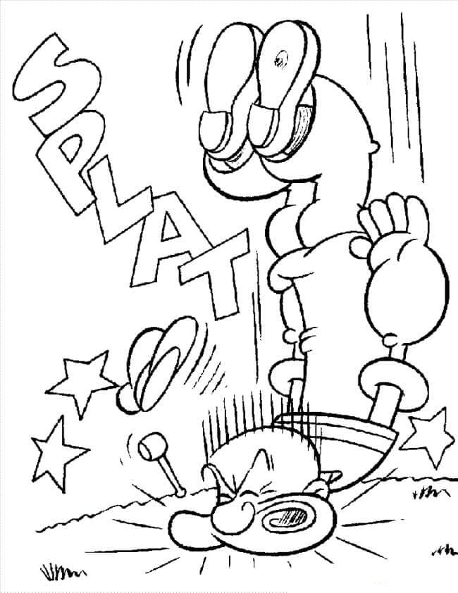 Dibujo de Popeye Cayendo para Colorear