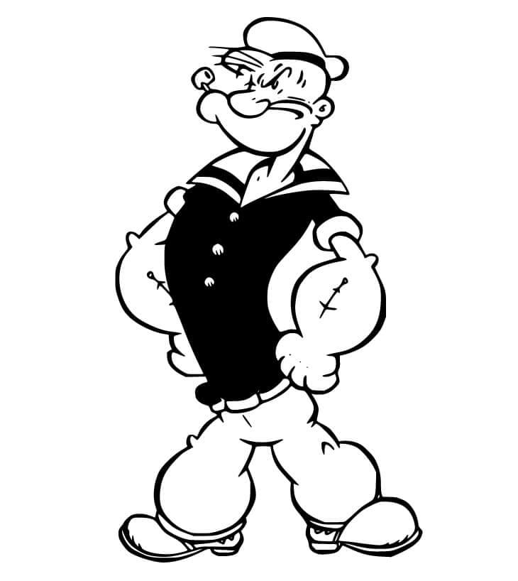 Dibujo de Popeye Genial para Colorear