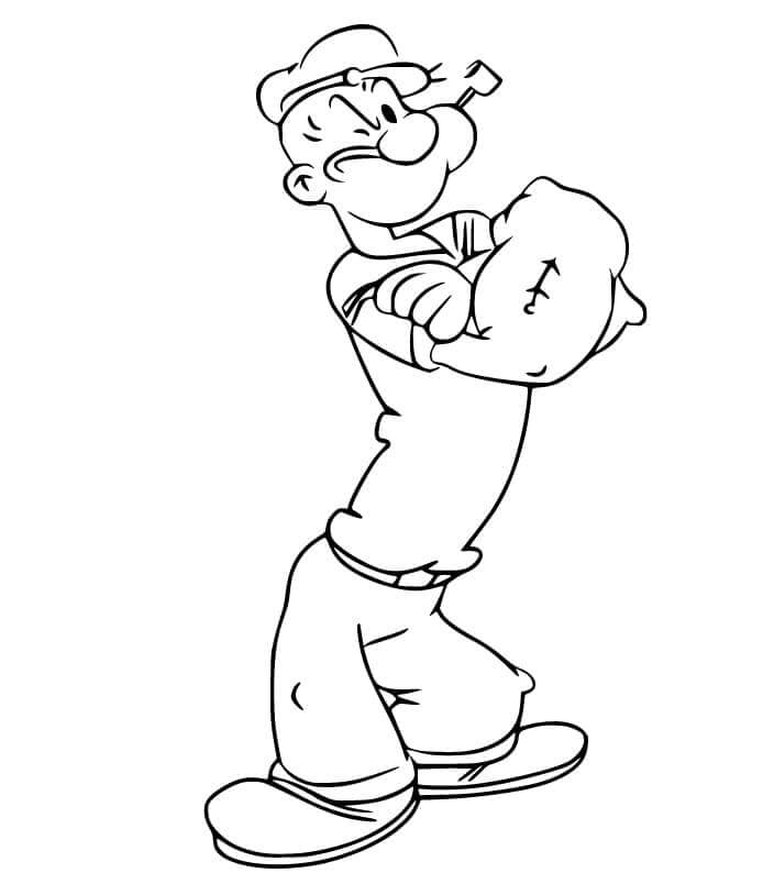 Dibujo de Popeye el Marinero para Colorear