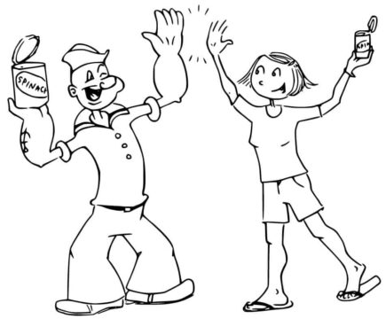Dibujo de Popeye y Olive Oyl para Colorear