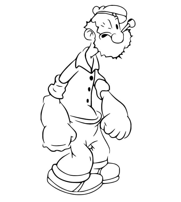 Dibujo de Viejo Popeye para Colorear