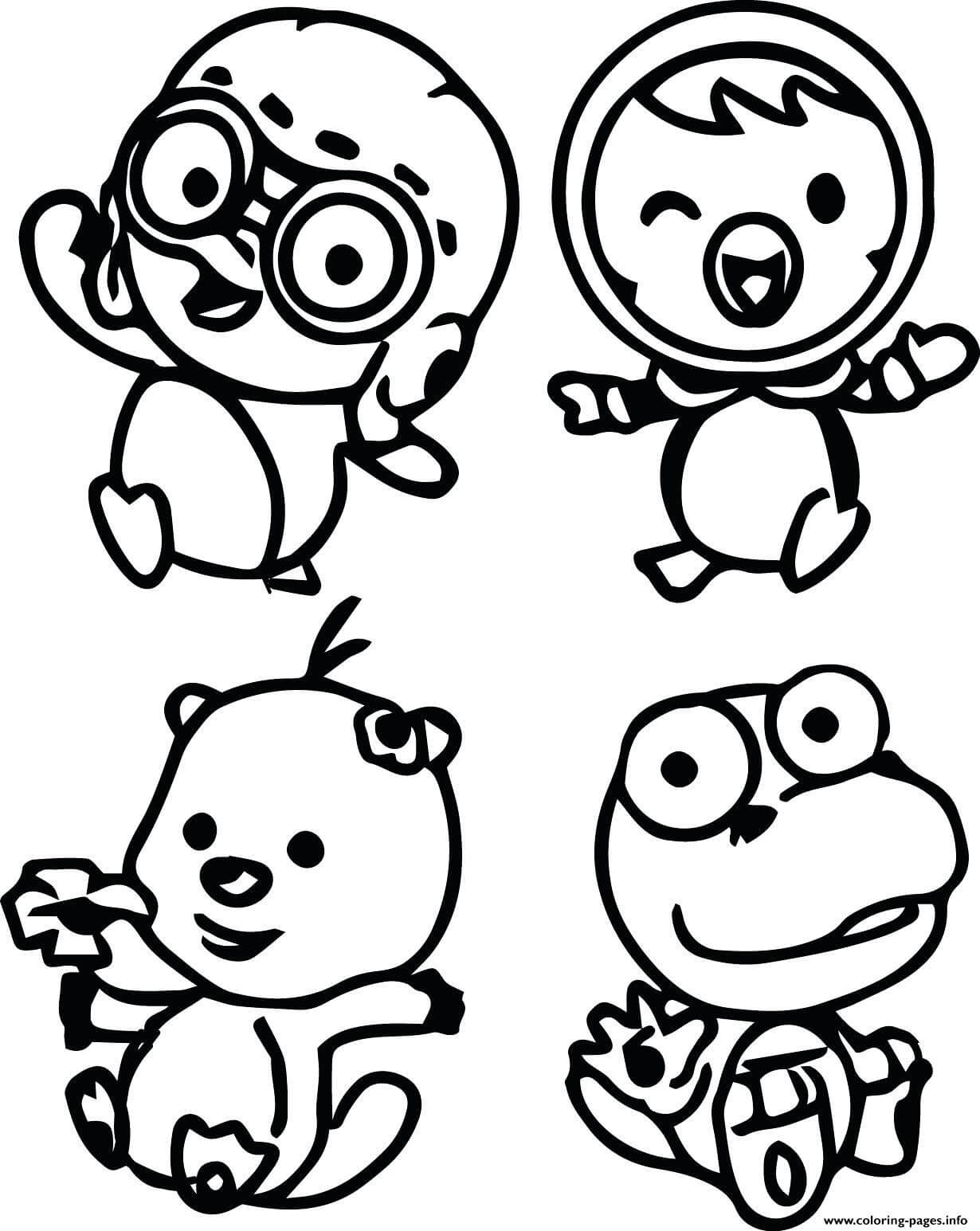 Dibujo de Dibujar a Pororo y Sus Amigos para Colorear