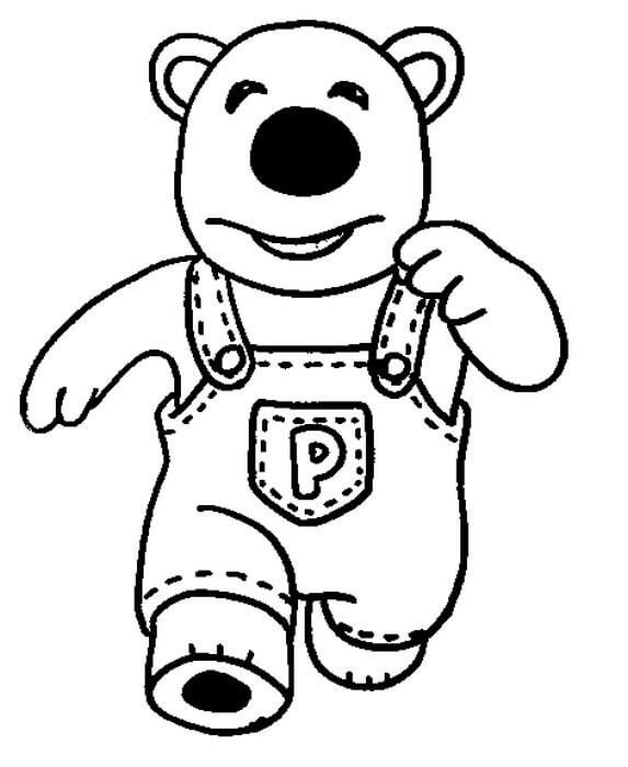Dibujo de Oso Poby Corriendo para Colorear