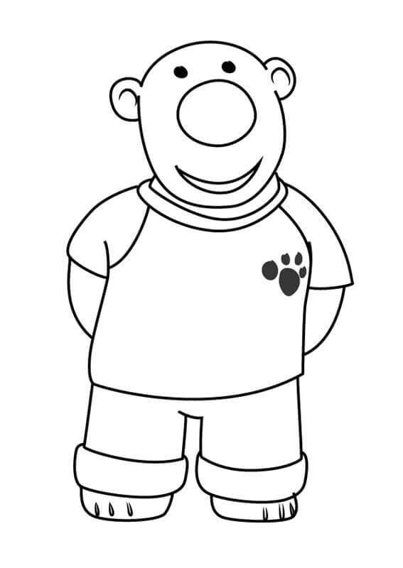 Dibujo de Divertido Oso Poby para Colorear