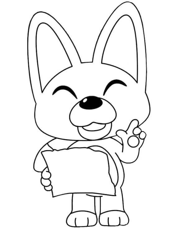 Dibujo de Eddy Sosteniendo el Papel para Colorear