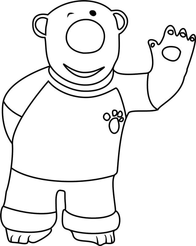 Dibujo de Poby Oso Di Hola para Colorear