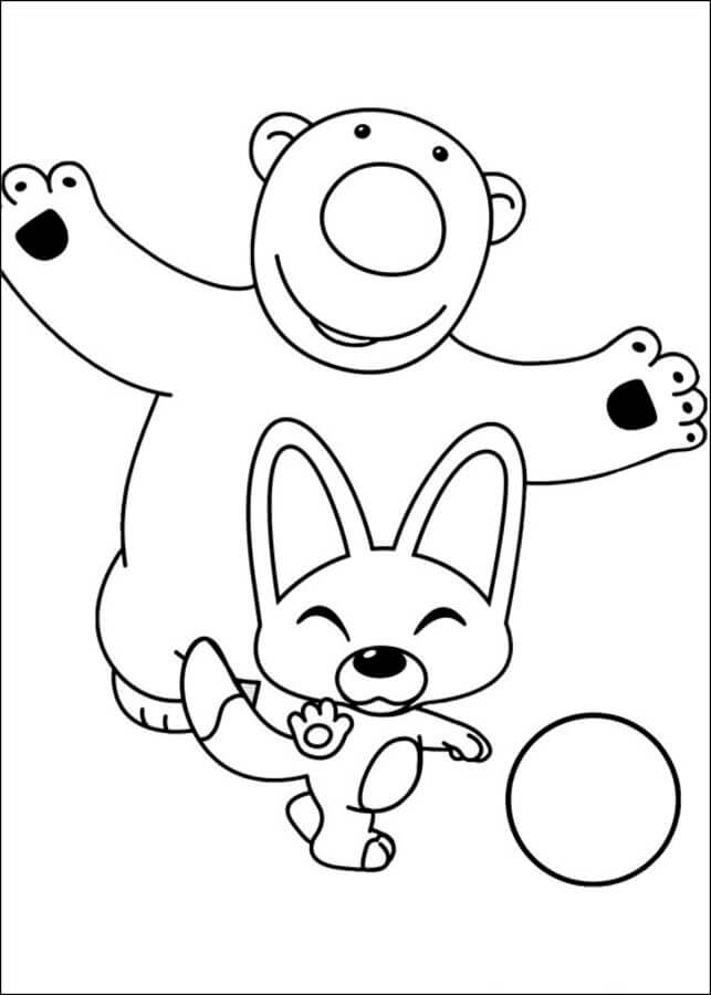 Dibujo de Poby y Eddy para Colorear