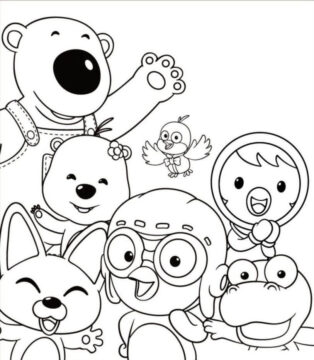 Dibujo de Pororo y Amigos para Colorear