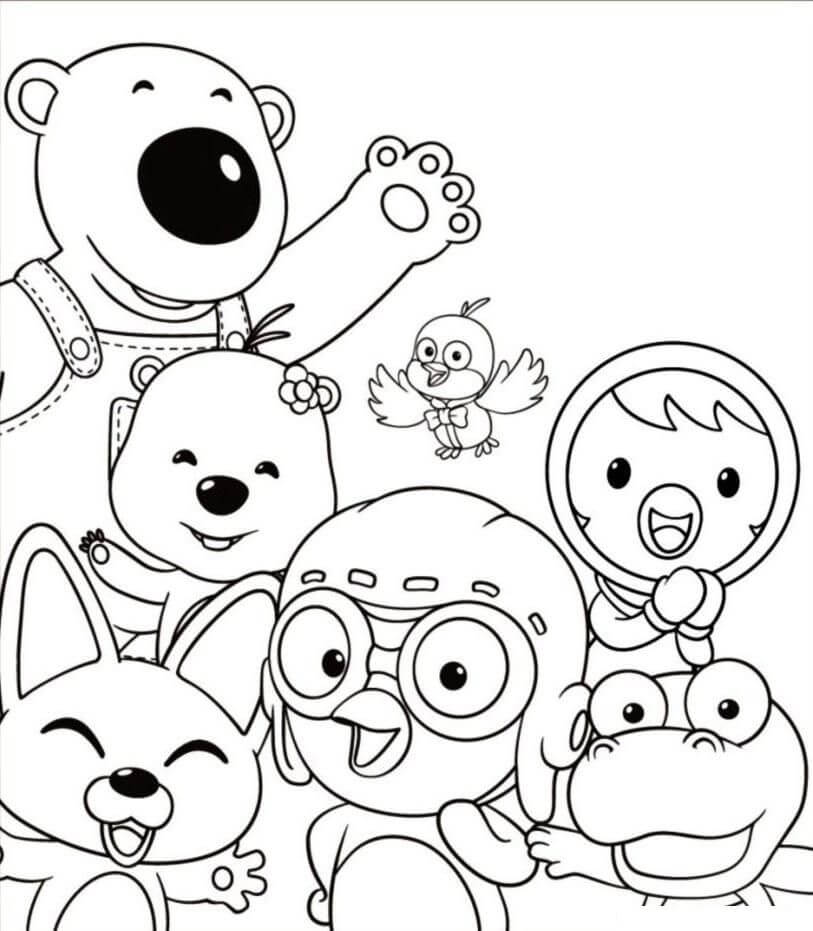 Dibujo de Pororo y Amigos para Colorear