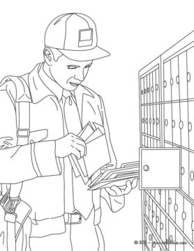 Dibujo de Hombre de la Oficina de Correos para Colorear