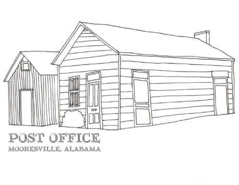 Dibujo de Oficina de Correos en Alabama para Colorear