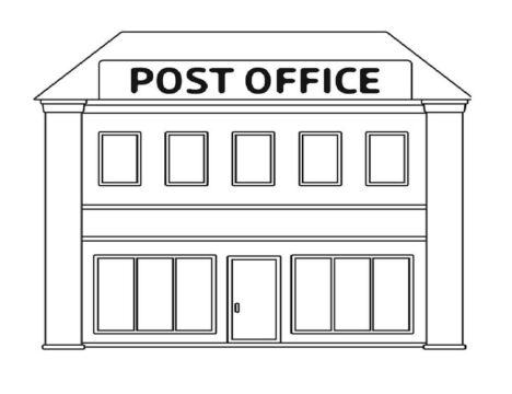 Dibujo de Oficina de Correos fácil para Colorear