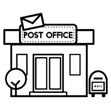 Dibujo de Oficina de Correos Sencillo para Colorear