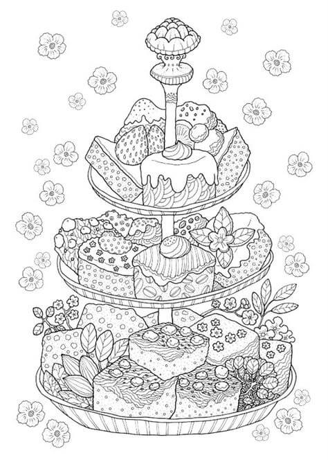 Dibujo de Adulto para Postre para Colorear