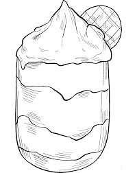 Dibujo de Bebidas de Postre para Colorear
