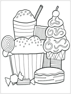 Dibujo de Postre para Colorear