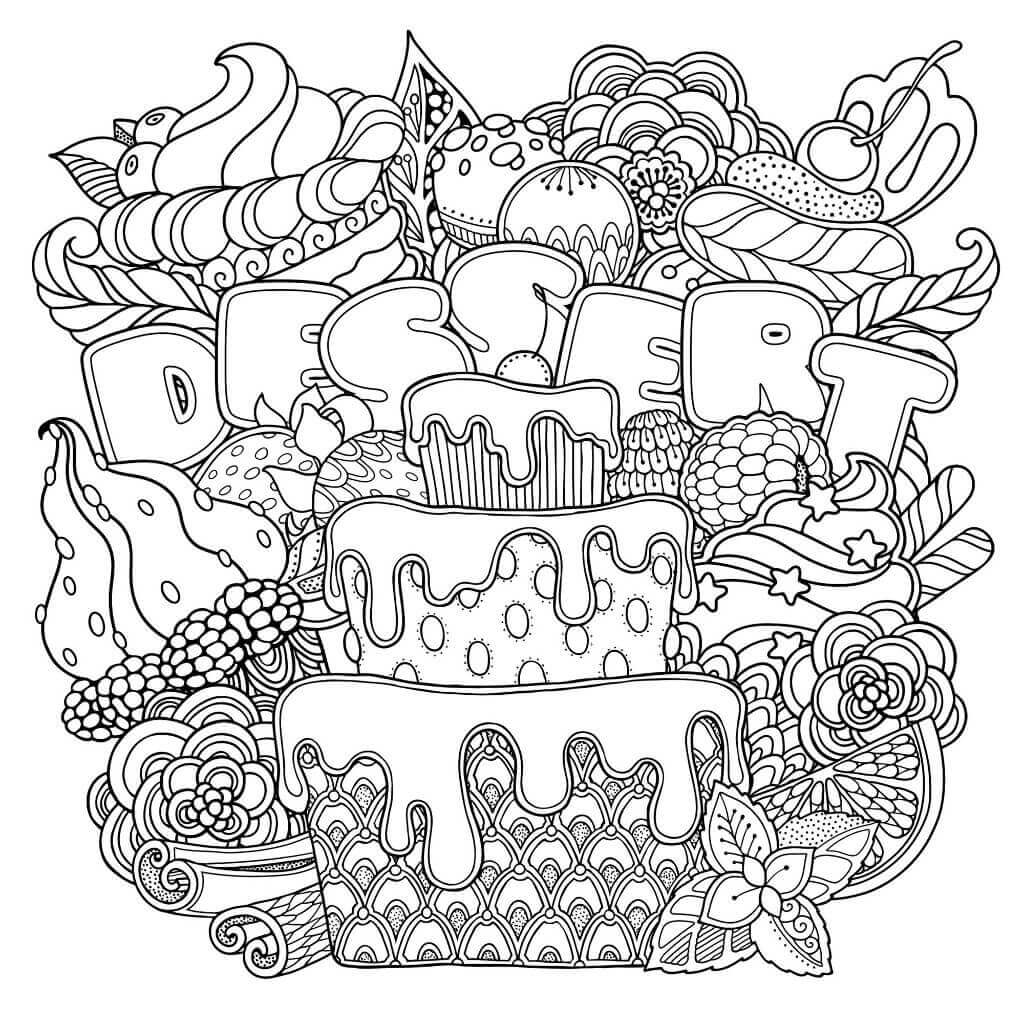 Dibujo de Postre Delicioso para Colorear