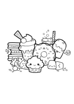 Dibujo de Postre Kawaii para Colorear