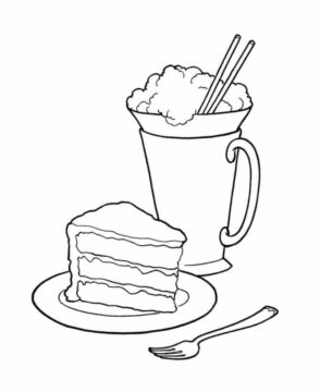 Dibujo de Postre Simple para Colorear