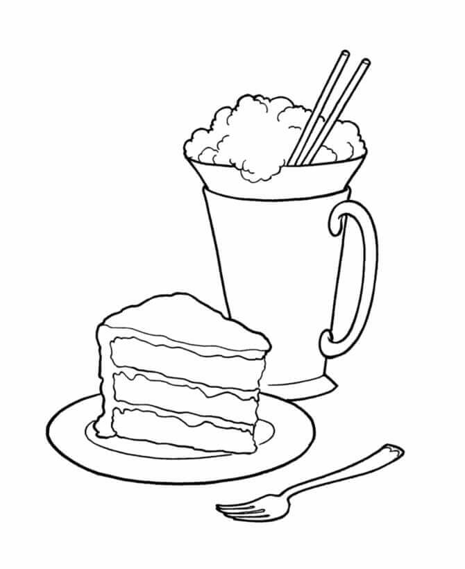 Dibujo de Postre Simple para Colorear