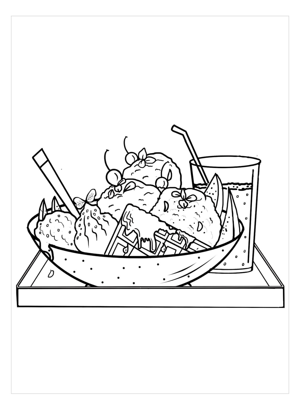 Dibujo de Postre de Gelatina para Colorear