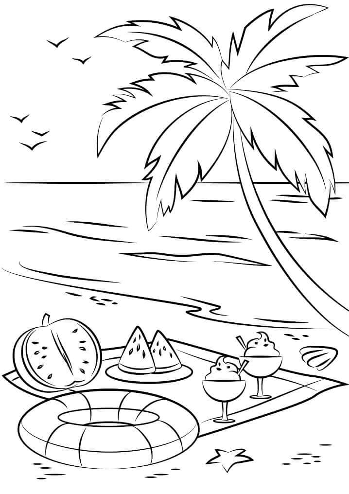Dibujo de Postre de Playa para Colorear