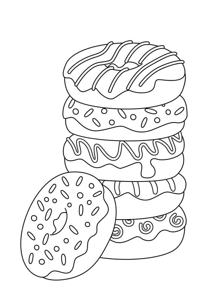 Dibujo de Postre de Rosquilla para Colorear