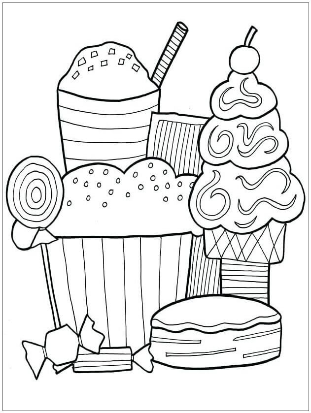 Dibujo de Postre para Colorear