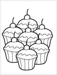 Dibujo de Siete Pastel de Postre para Colorear