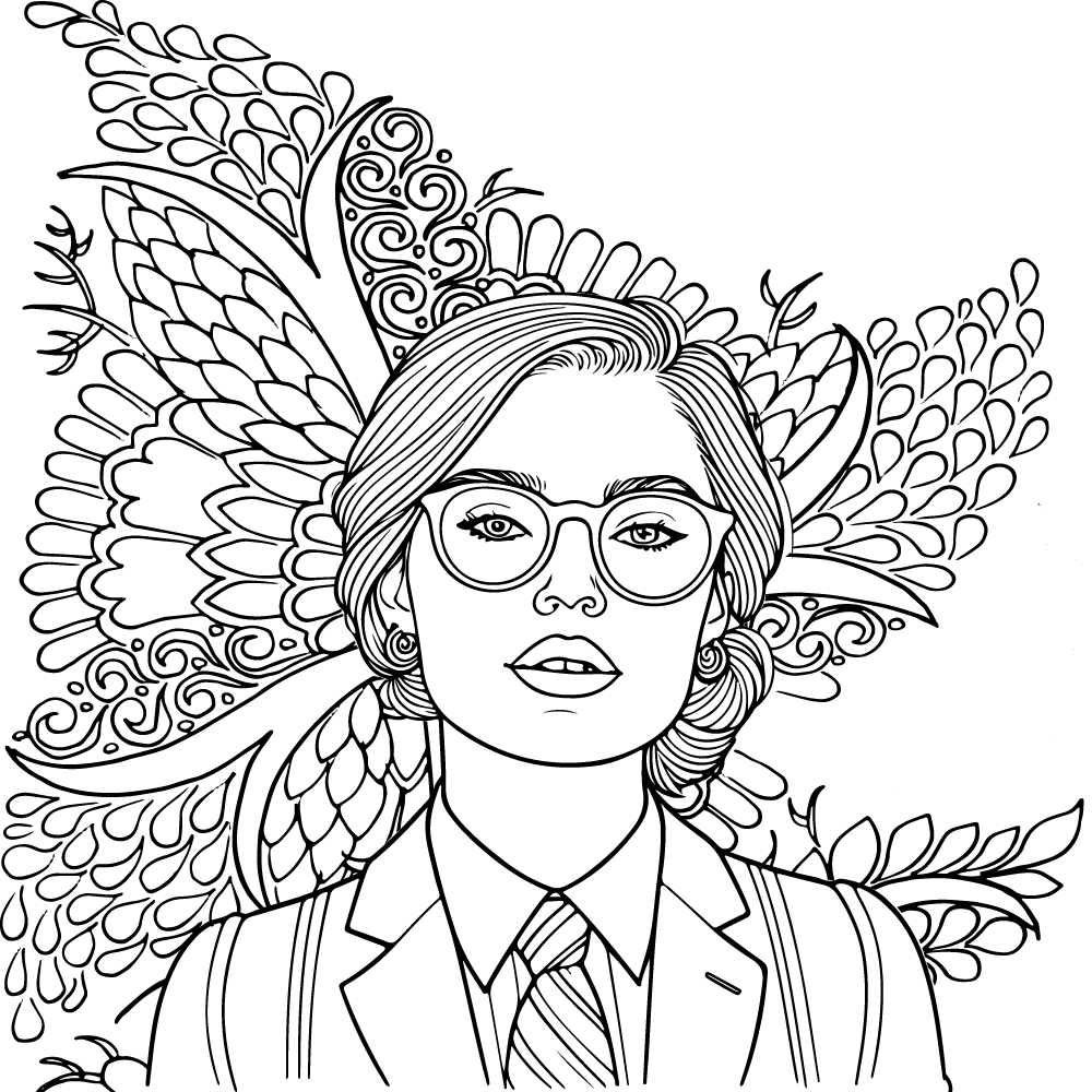 Dibujo de Complicated Preppy Coloring Pagepng para Colorear