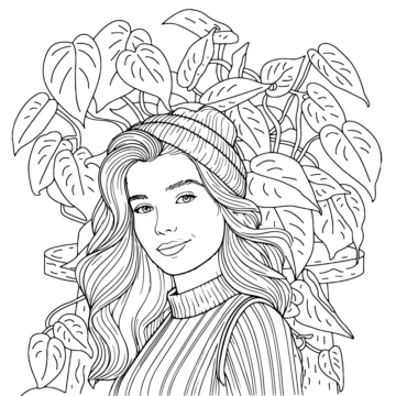 Dibujo de Preppy Girl Smiling Coloring Pagepng para Colorear