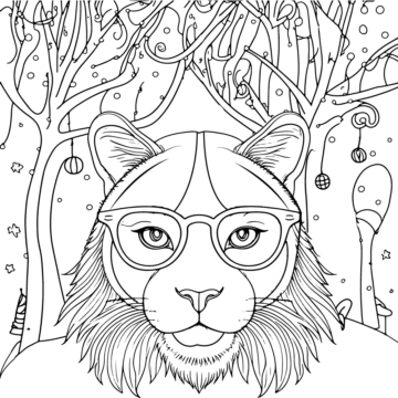 Dibujo de Preppy Lion Coloring Pagepng para Colorear