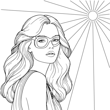 Dibujo de Preppy Woman Coloring Pagepng para Colorear