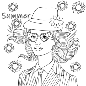 Dibujo de Pretty Preppy Girl Coloring Pagepng para Colorear