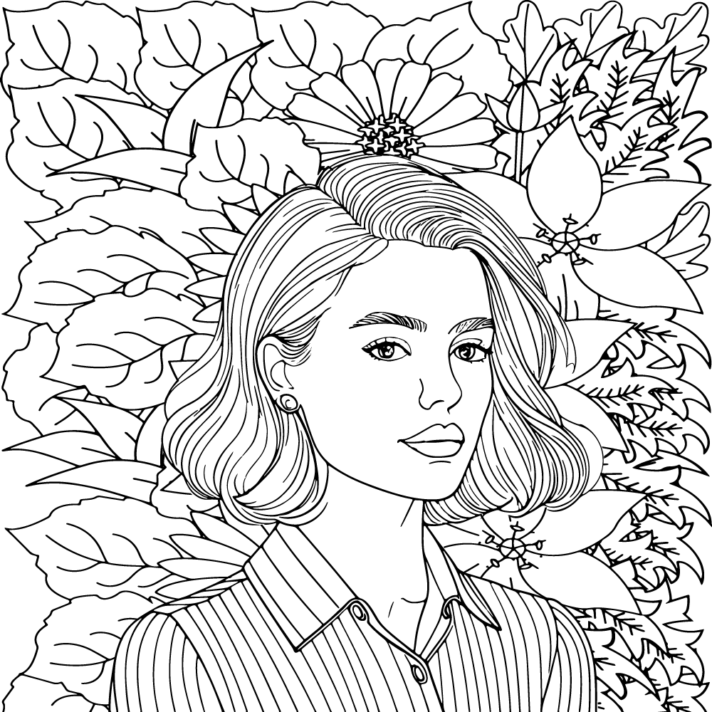 Dibujo de Simple Preppy Coloring Pagepng para Colorear