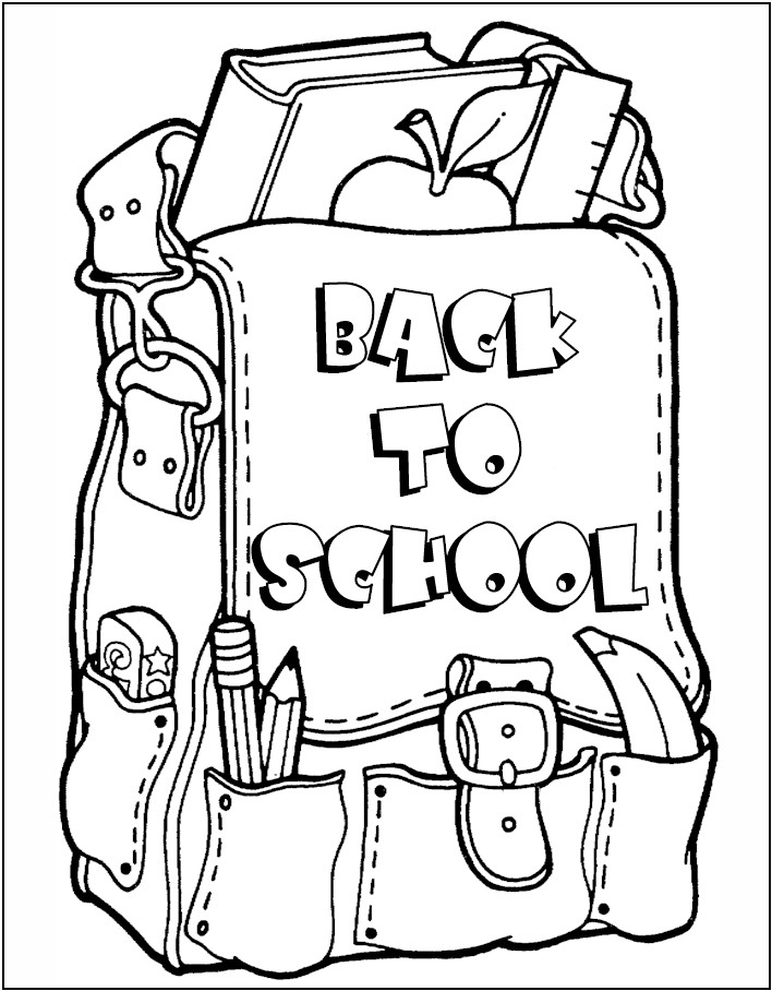 Dibujo de Bolsa de Regreso a la Escuela para Colorear