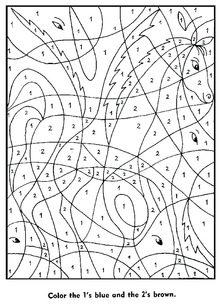 Dibujo de Caballo por números para Colorear