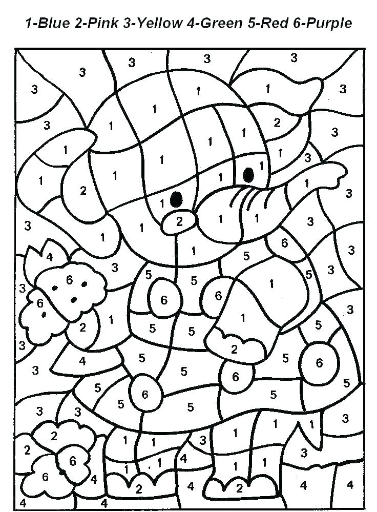 Dibujo de Elefante por números para Colorear