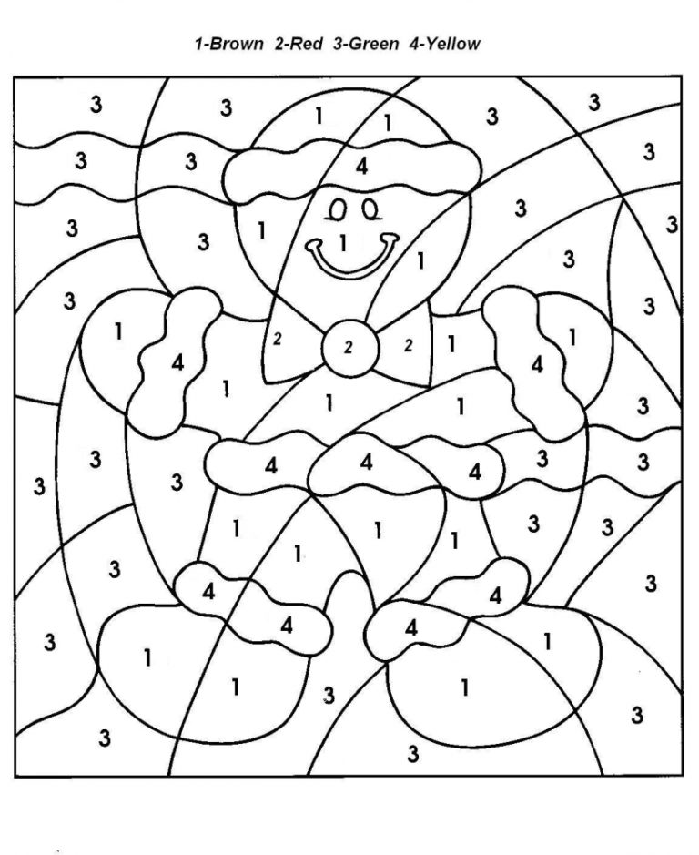 Dibujo de Galleta de Jengibre por números para Colorear