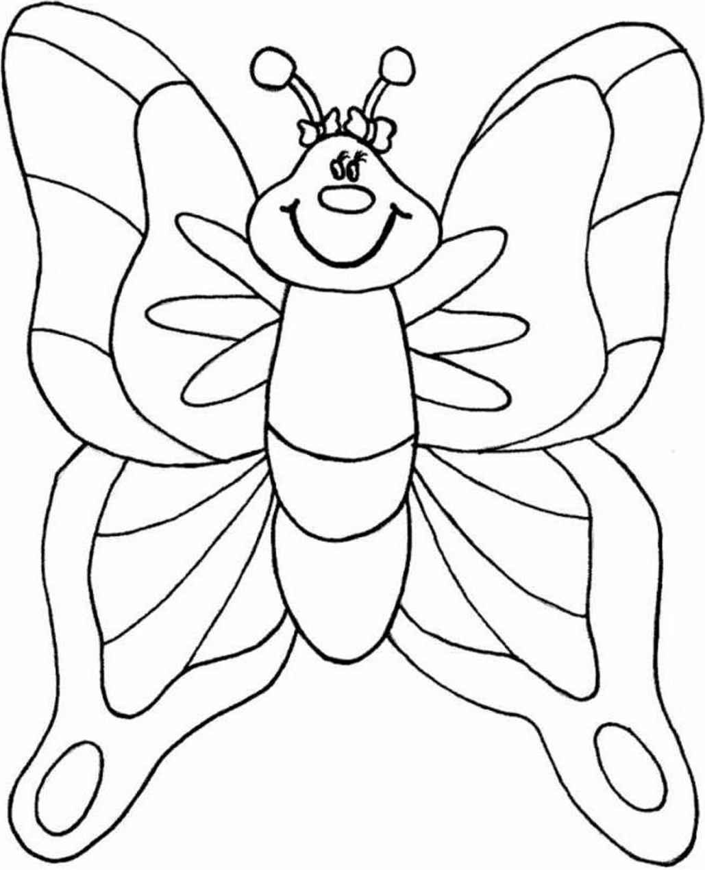 Dibujo de Mariposa para niños en Edad Preescolar para Colorear