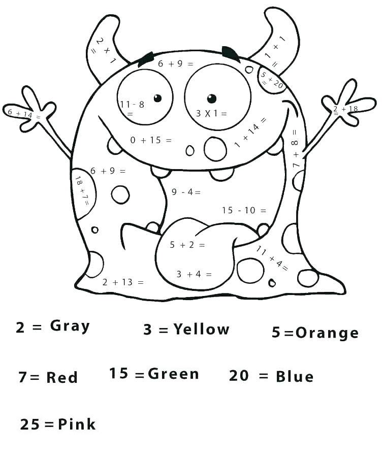 Dibujo de Monstruo por números para Colorear