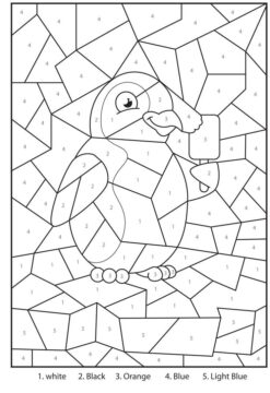 Dibujo de Pingüino por números para Colorear