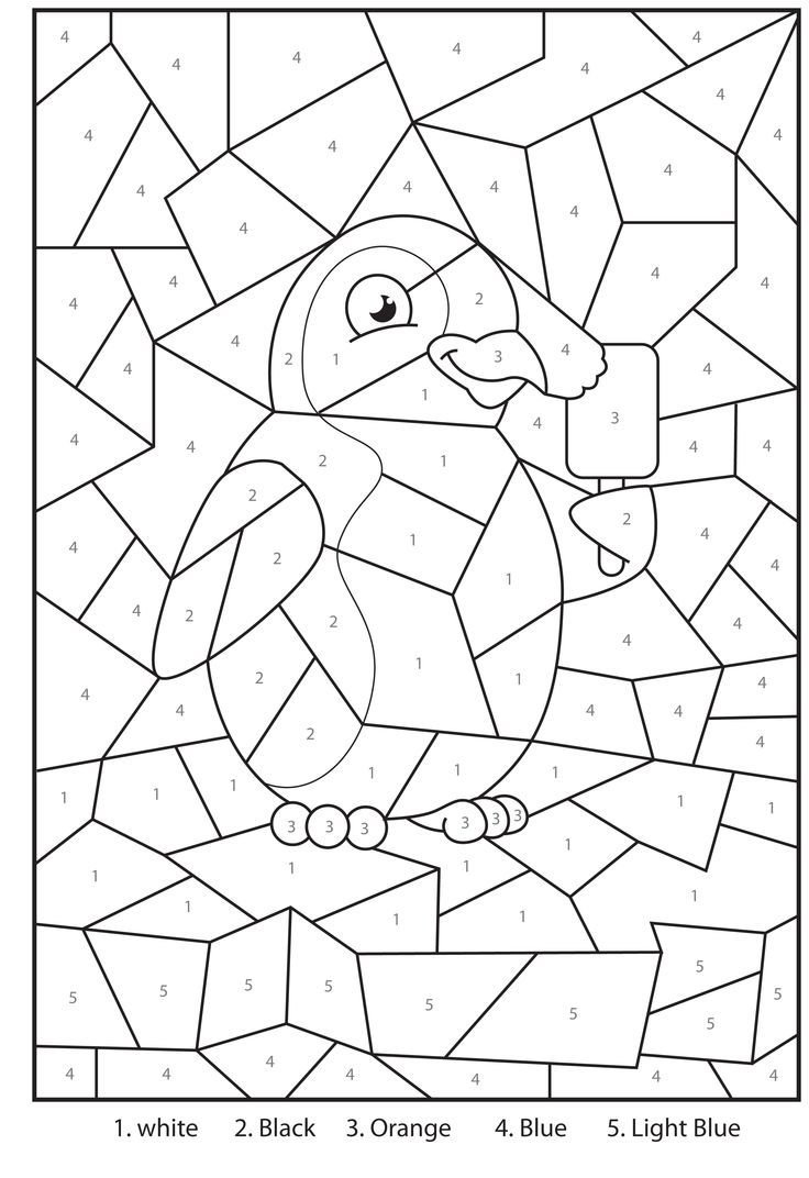 Dibujo de Pingüino por números para Colorear