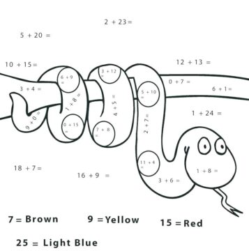 Dibujo de Serpiente por números para Colorear