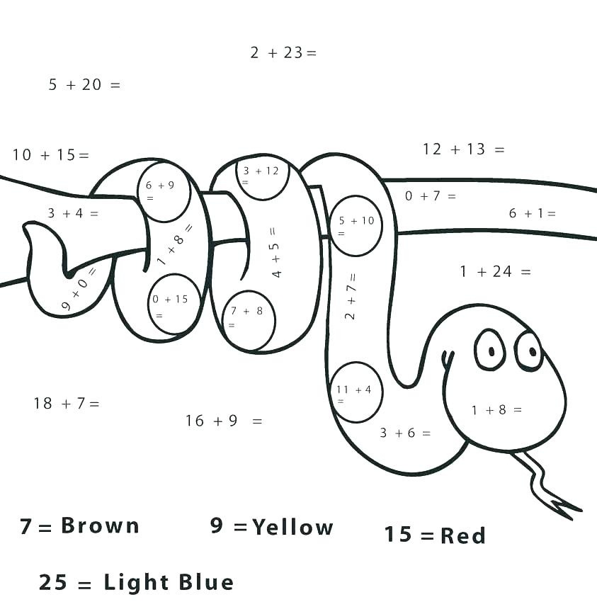 Dibujo de Serpiente por números para Colorear