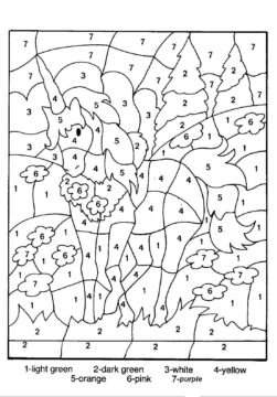 Dibujo de Unicornio por números para Colorear
