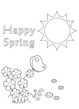 Dibujo de Primavera Feliz para Colorear