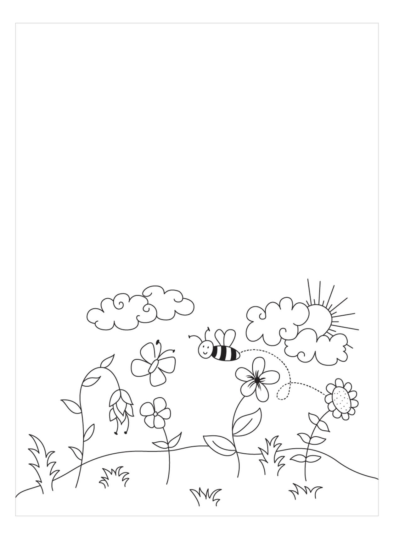 Dibujo de Primavera Perfecta para Colorear